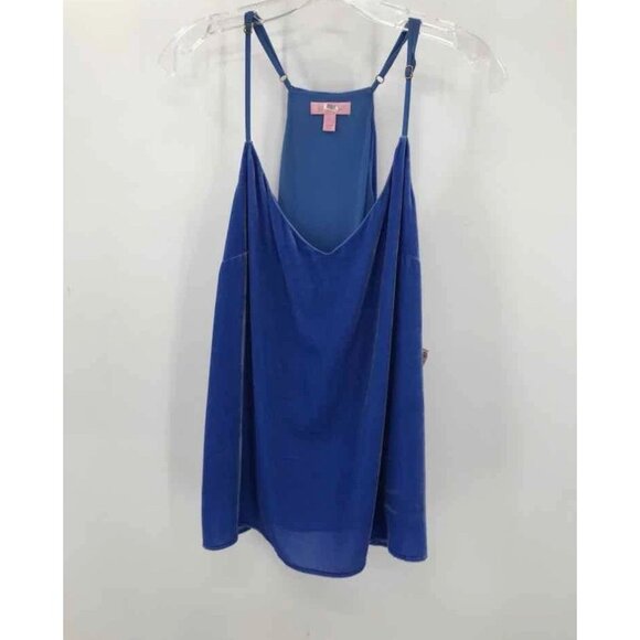 Lilly Pulitzer Blue Velvet Tank Top Sz‎ L Casual Fall Soft Layering Relaxed Fit - Picture 4 of 6